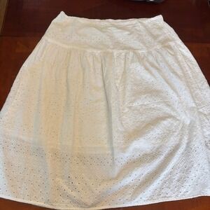 Old Navy White cotton eyelet lace full maxi skirt plus XXL
